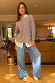 Made in Italy Conrad Body Skim Knit Jumper Oatmeal Marl